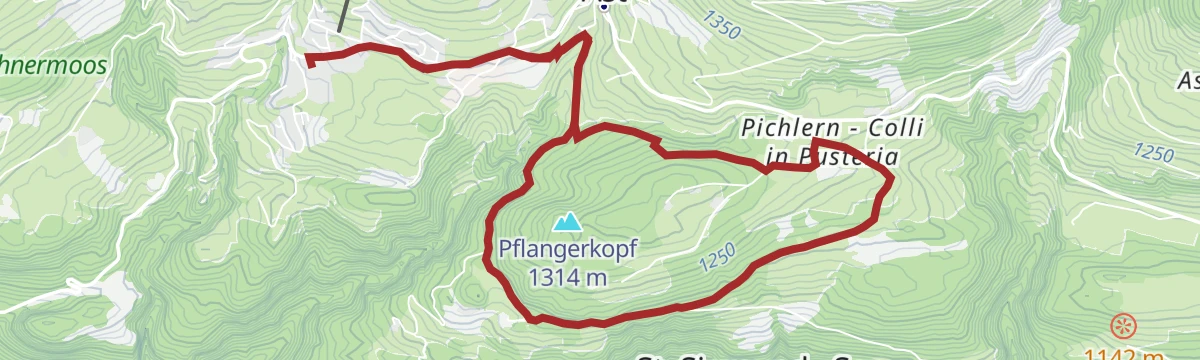 Route map: circular hiking trail Terenten - Pichlern